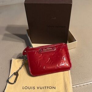 Louis Vuitton Real Cherry Red Patent Leather Coin Pouch